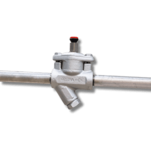 Purgeur automatique Gestra de type AK installé sur une conduite.