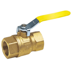 Robinet à tournant sphérique en laiton avec poignée jaune (robinetterie gaz)